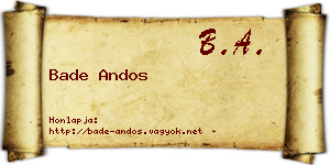 Bade Andos névjegykártya